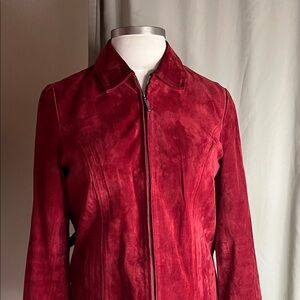 Colebrook Red Suede Leather Jacket